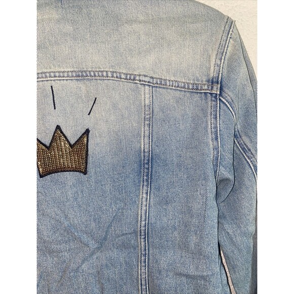 New Mavi jean jacket patches 90s 80s KARLA Sequin retro L Heart city - Picture 9 of 11